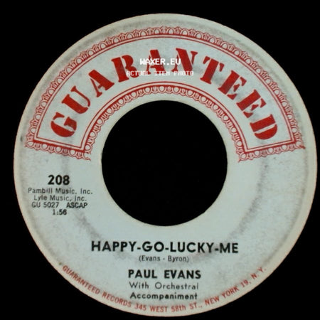 Paul Evans - Fish In The Ocean / Happy-Go-Lucky-Me side B