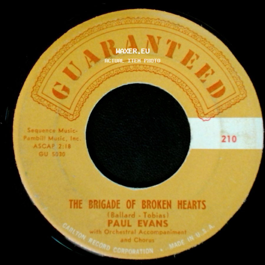 Paul Evans - The Brigade Of Broken Hearts / Twins side A