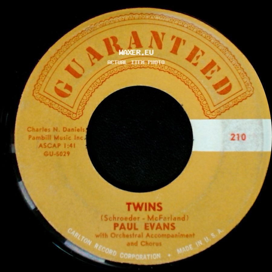 Paul Evans - The Brigade Of Broken Hearts / Twins side B