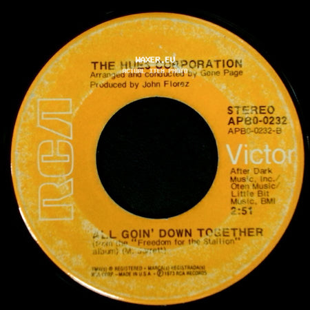 The Hues Corporation - Rock The Boat / All Goin' Down Together side B