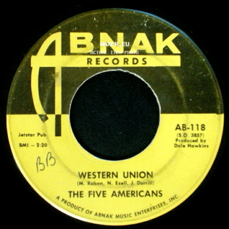 The Five Americans - Western Union / Now That It's Over side A