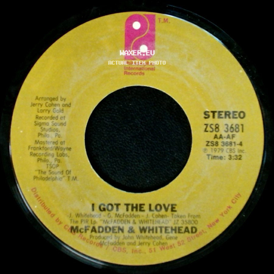 Mcfadden & Whitehead - I Got The Love / Ain't No Stoppin' Us Now side A