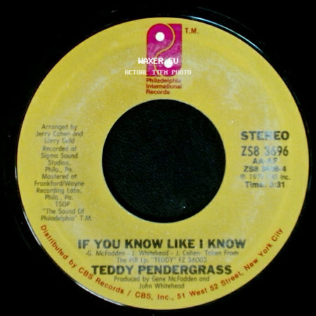 Teddy Pendergrass - If You Know Like I Know / Turn Off The Lights side A
