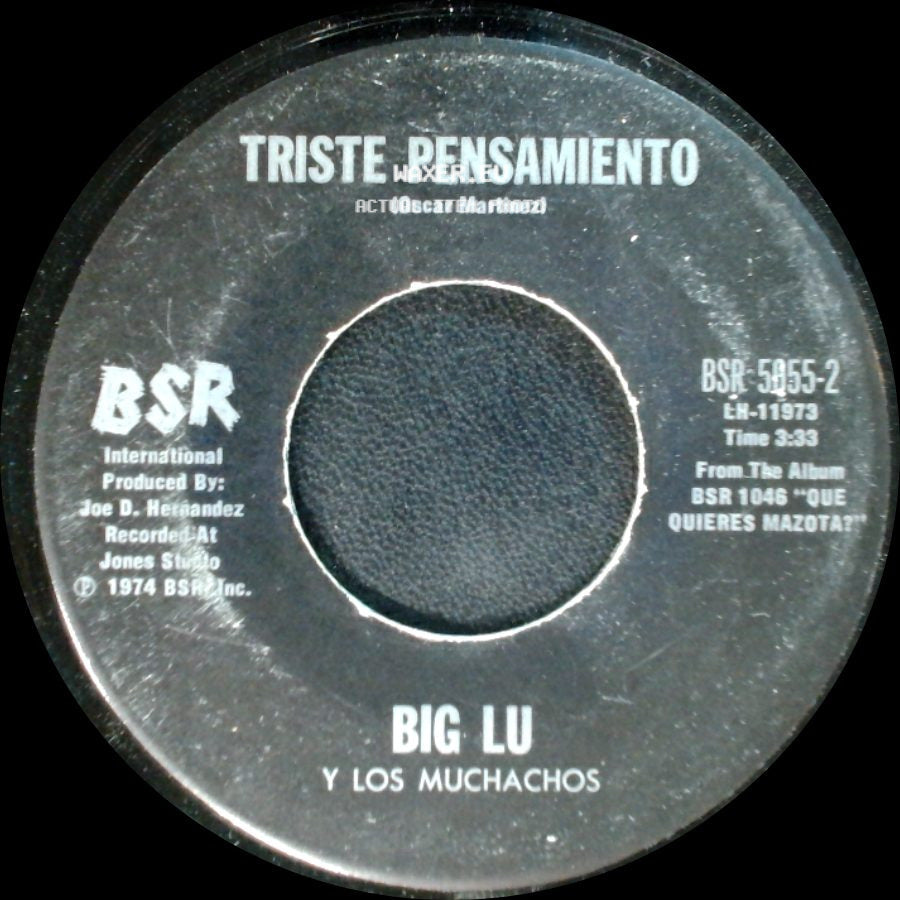 Big Lu Y Los Muchachos - Triste Pensamiento / Yo Te Quiero Mucho side A