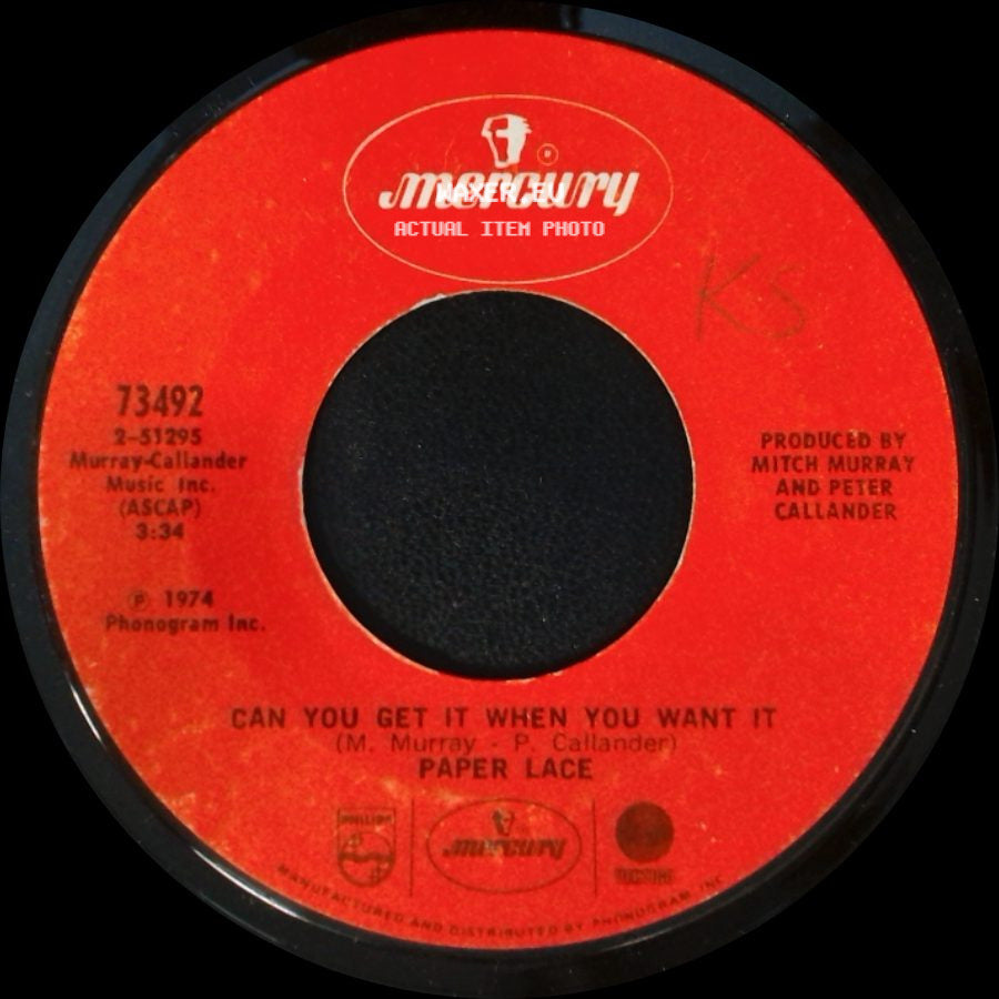 Paper Lace - Can You Get It When You Want It / The Night Chicago Died side A