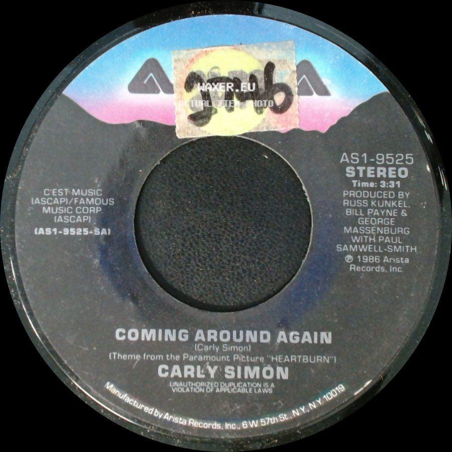 Carly Simon - Itsy Bitsy Spider / Coming Around Again side B