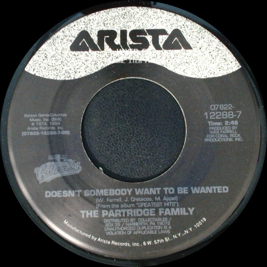 The Partridge Family - I Think I Love You / Doesn't Somebody Want To Be Wanted side B