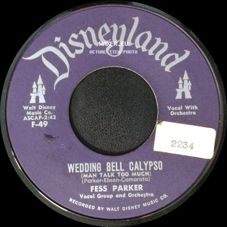 Fess Parker - Wedding Bell Calypso (Man Talk Too Much) / A Hole In The Sky side A