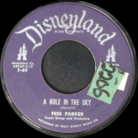 Fess Parker - Wedding Bell Calypso (Man Talk Too Much) / A Hole In The Sky side B