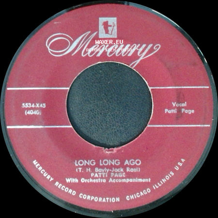 Patti Page Duet / Patti Page - The Tennessee Waltz / Long Long Ago side B