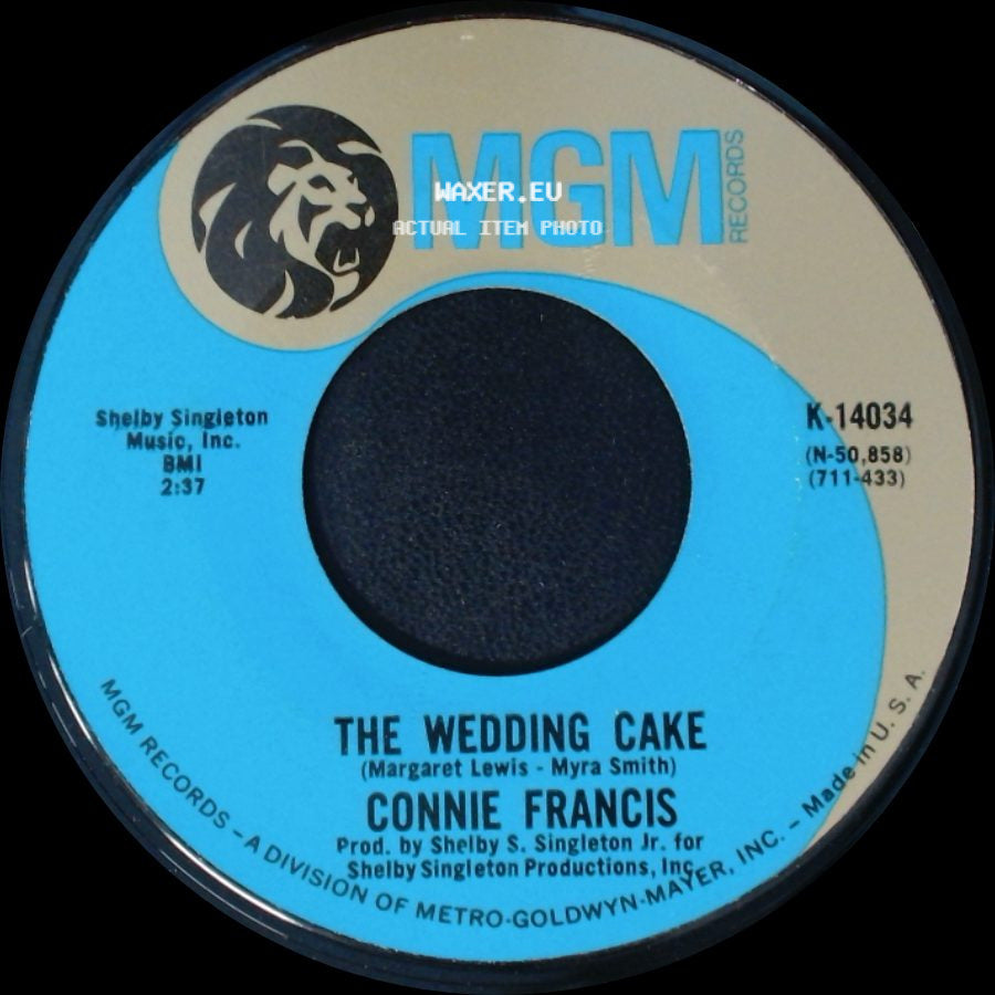 Connie Francis - The Wedding Cake / Over Hill Underground side A