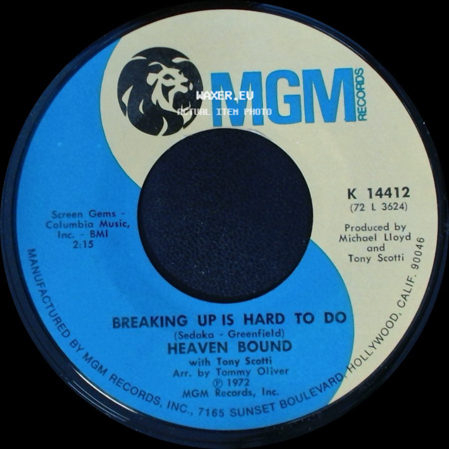 Unknown Artist - Come Run With Me / Heaven Bound / Breaking Up Is Hard To Do / Heaven Bound side B