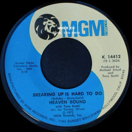 Unknown Artist - Come Run With Me / Heaven Bound / Breaking Up Is Hard To Do / Heaven Bound side B