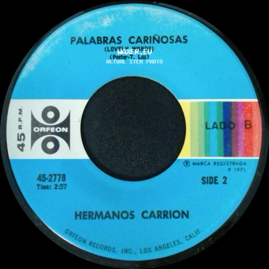 Hermanos Carrion - Yo Vengo Del Campo (Country Man) / Palabras Cariñosas (Lovely Words) side B
