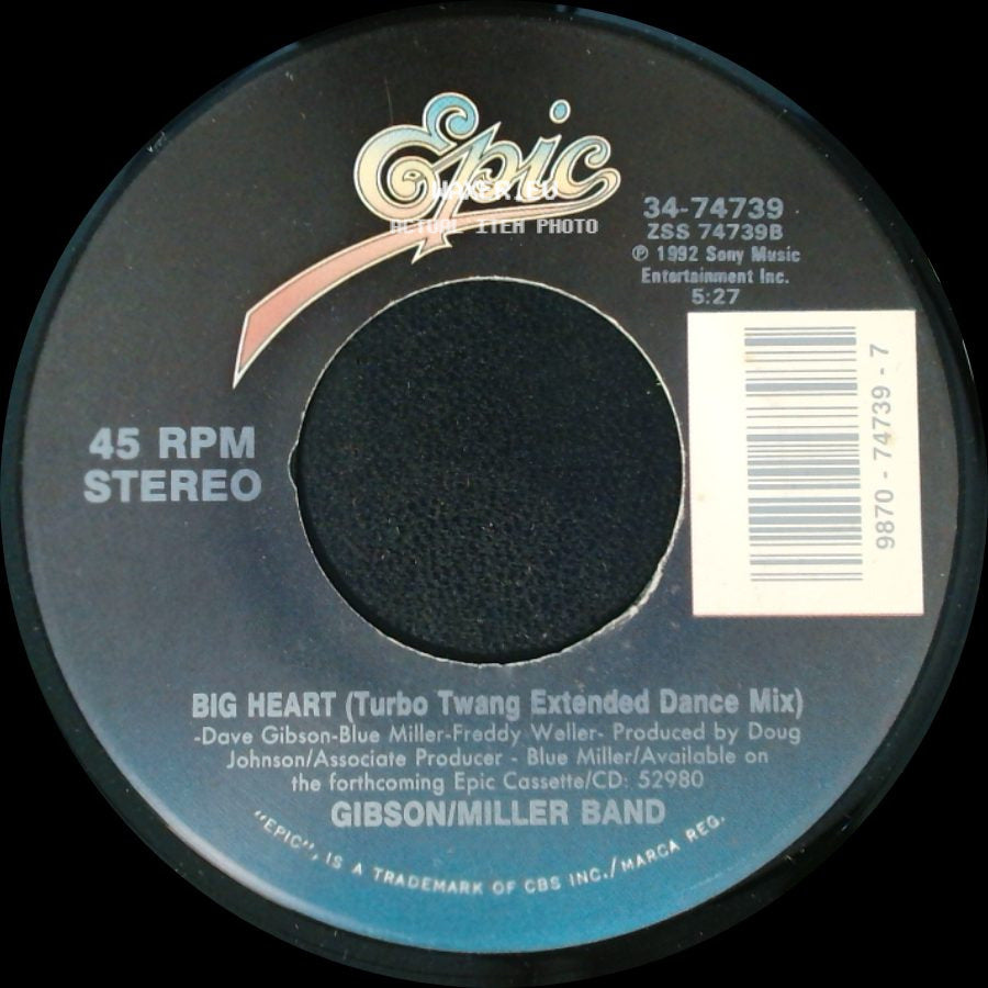 Gibson/Miller Band - Big Heart (Single Version) / Big Heart (Turbo Twang Extended Dance Mix) side B