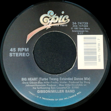 Gibson/Miller Band - Big Heart (Single Version) / Big Heart (Turbo Twang Extended Dance Mix) side B