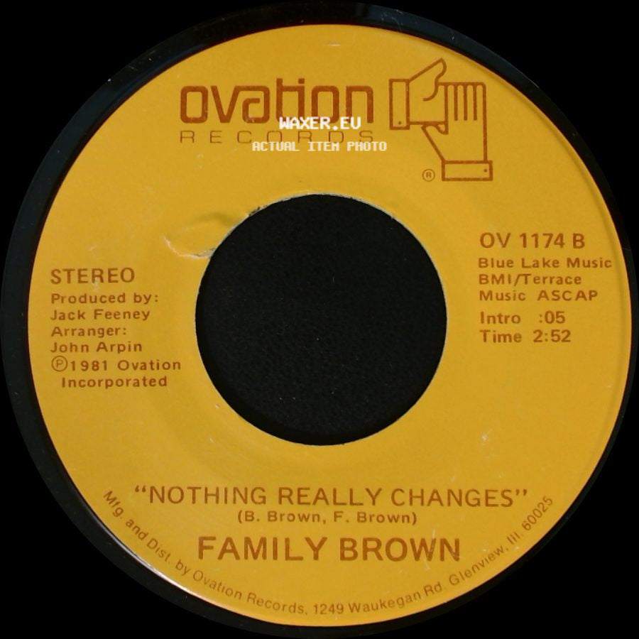 Family Brown - Nothing Really Changes / It's Really Love This Time side A