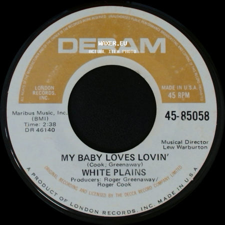 White Plains - Show Me Your Hand / My Baby Loves Lovin' side B