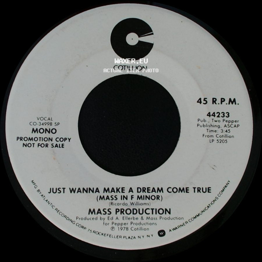 Mass Production - Just Wanna Make A Dream Come True (Mass In F Minor) / Just Wanna Make A Dream Come True (Mass In F Minor) side A