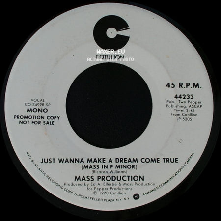 Mass Production - Just Wanna Make A Dream Come True (Mass In F Minor) / Just Wanna Make A Dream Come True (Mass In F Minor) side A