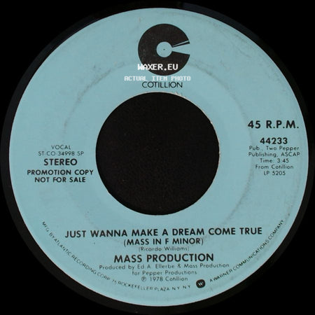 Mass Production - Just Wanna Make A Dream Come True (Mass In F Minor) / Just Wanna Make A Dream Come True (Mass In F Minor) side B