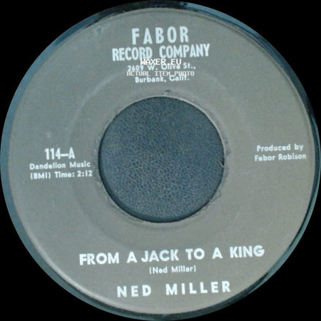 Ned Miller - Parade Of Broken Hearts / From A Jack To A King side B