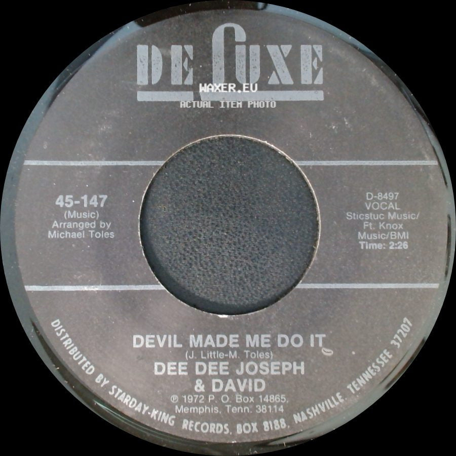 Dee Dee Joseph & David - City Called Loneliville / Devil Made Me Do It side B