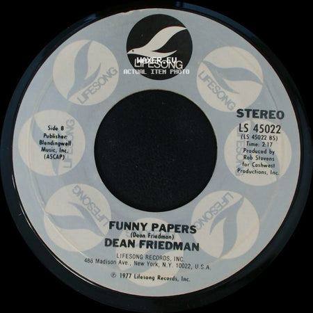 Dean Friedman - Ariel / Funny Papers side B