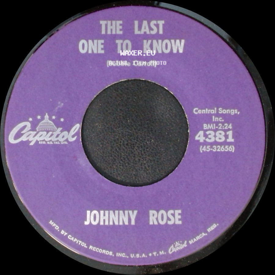 Johnny Rose - I Pray / The Last One To Know side B