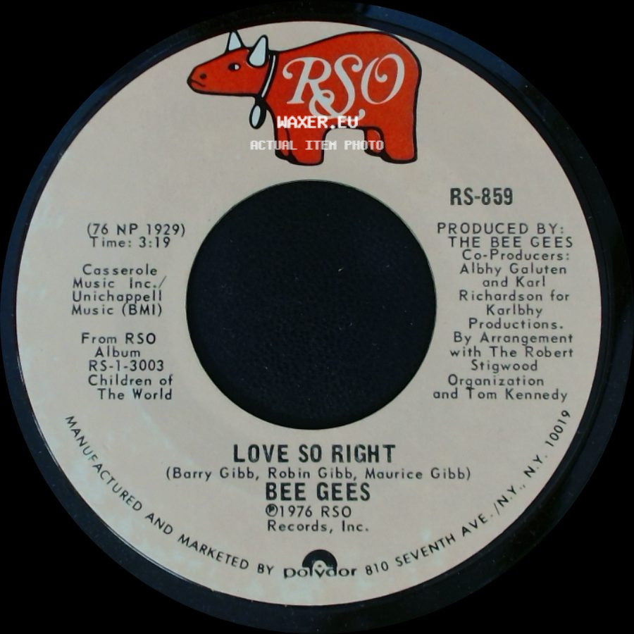 Bee Gees - Love So Right / You Stepped Into My Life side A