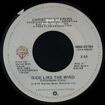 Christopher Cross - Minstrel Gigolo / Ride Like The Wind side B