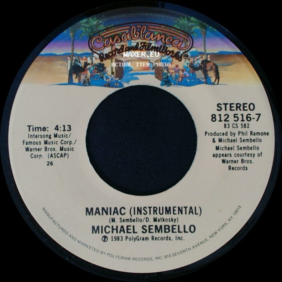 Michael Sembello - Maniac (Instrumental) / Maniac (Vocal) side A
