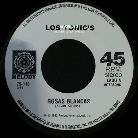 Los Yonic's - Rosas Blancas / Maricela side A