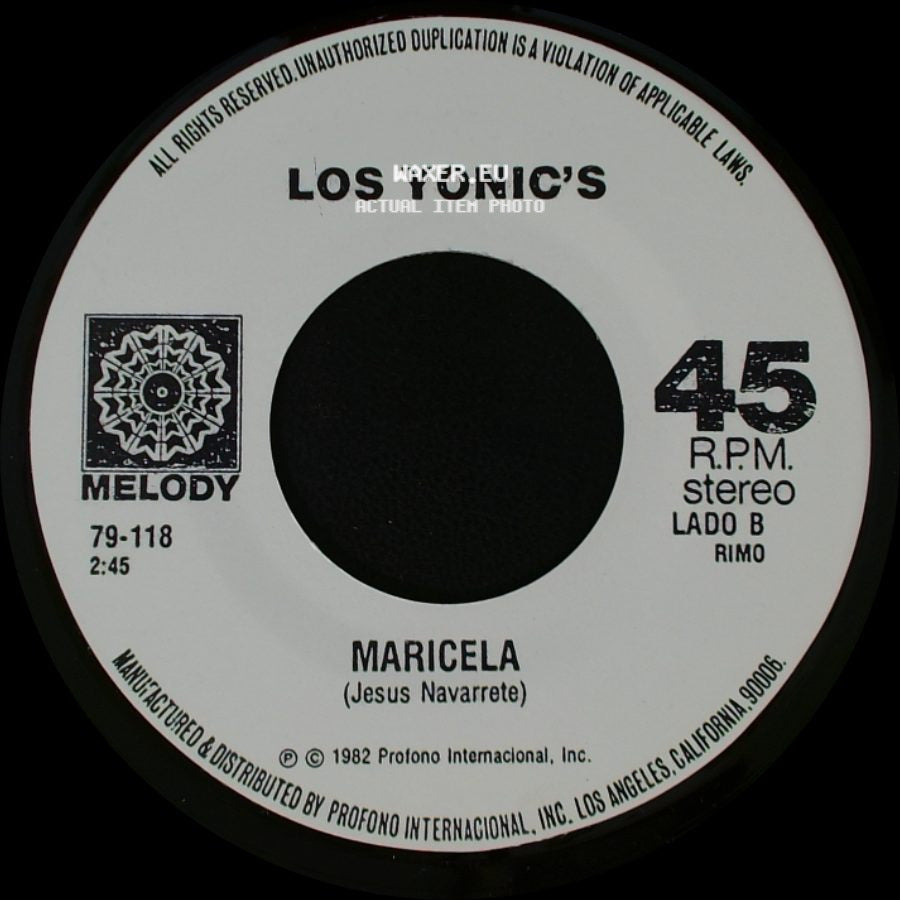 Los Yonic's - Rosas Blancas / Maricela side B
