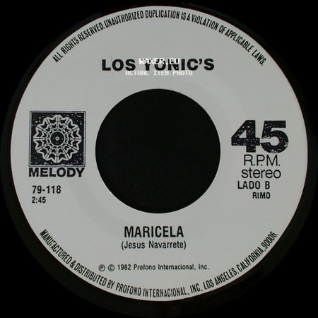 Los Yonic's - Rosas Blancas / Maricela side B