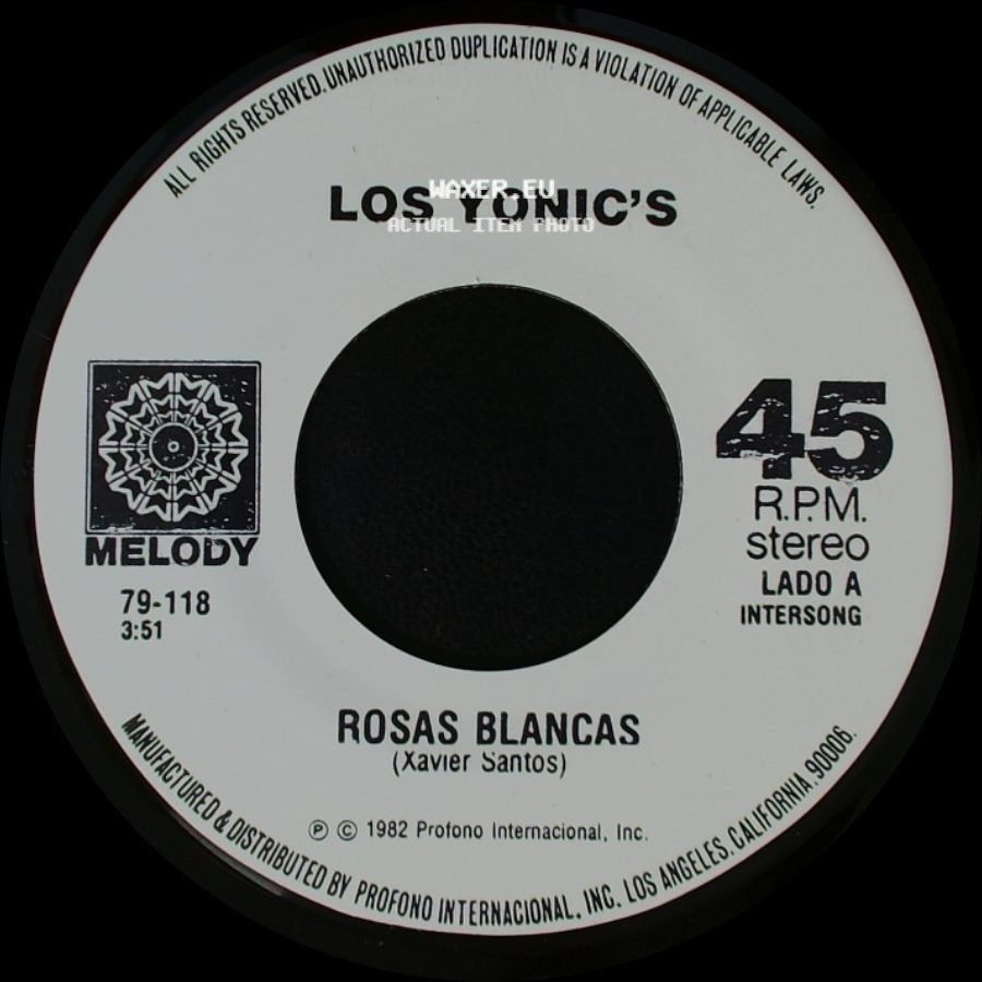 Los Yonic's - Rosas Blancas / Maricela side A