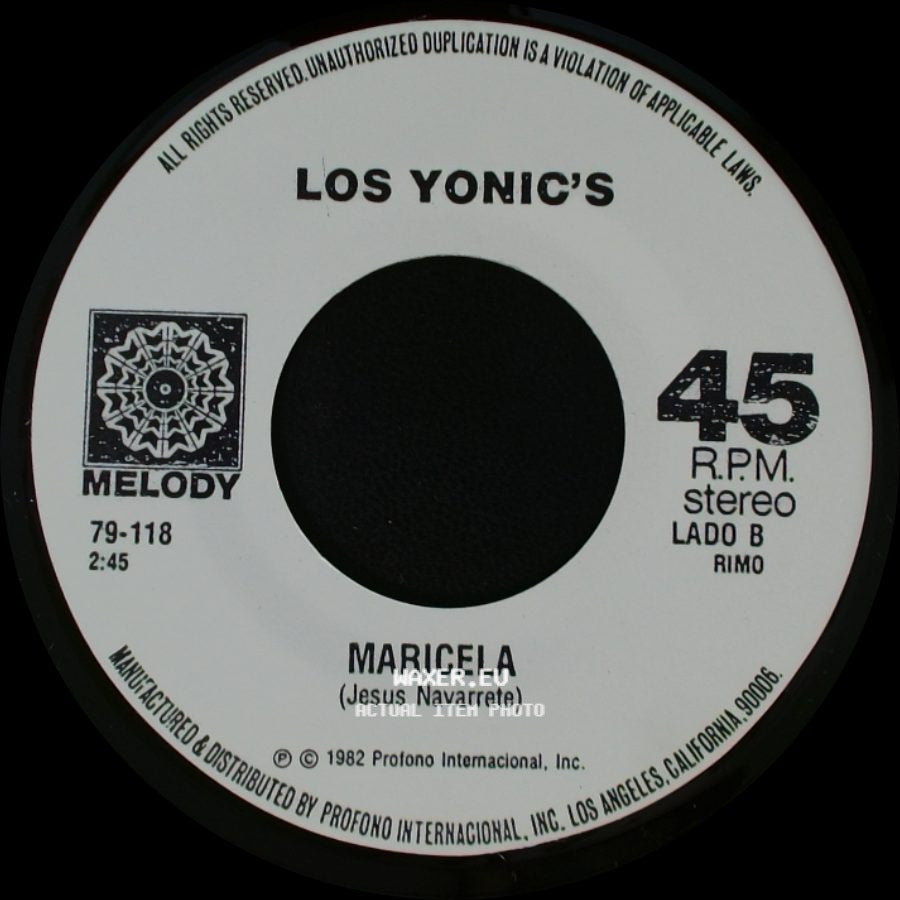 Los Yonic's - Rosas Blancas / Maricela side B