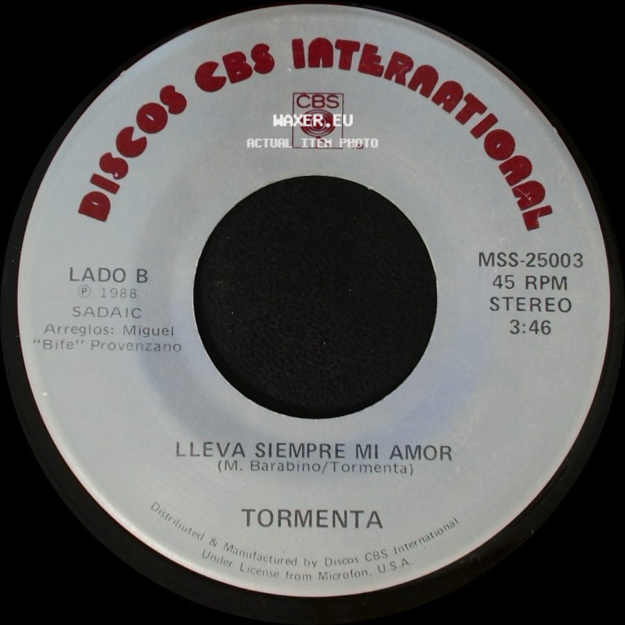 Tormenta - Todo Te Esta Recordando / Lleva Siempre Mi Amor side B