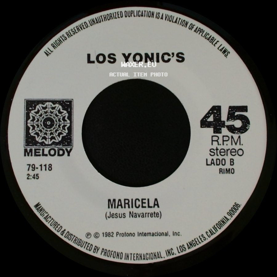 Los Yonic's - Rosas Blancas / Maricela side B