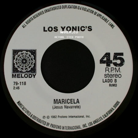 Los Yonic's - Rosas Blancas / Maricela side B