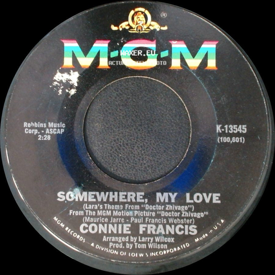 Connie Francis - A Letter From A Soldier (Dear Mama) / Somewhere, My Love side B