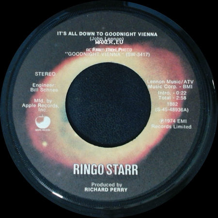 Ringo Starr - Oo-Wee / It's All Down To Goodnight Vienna side B