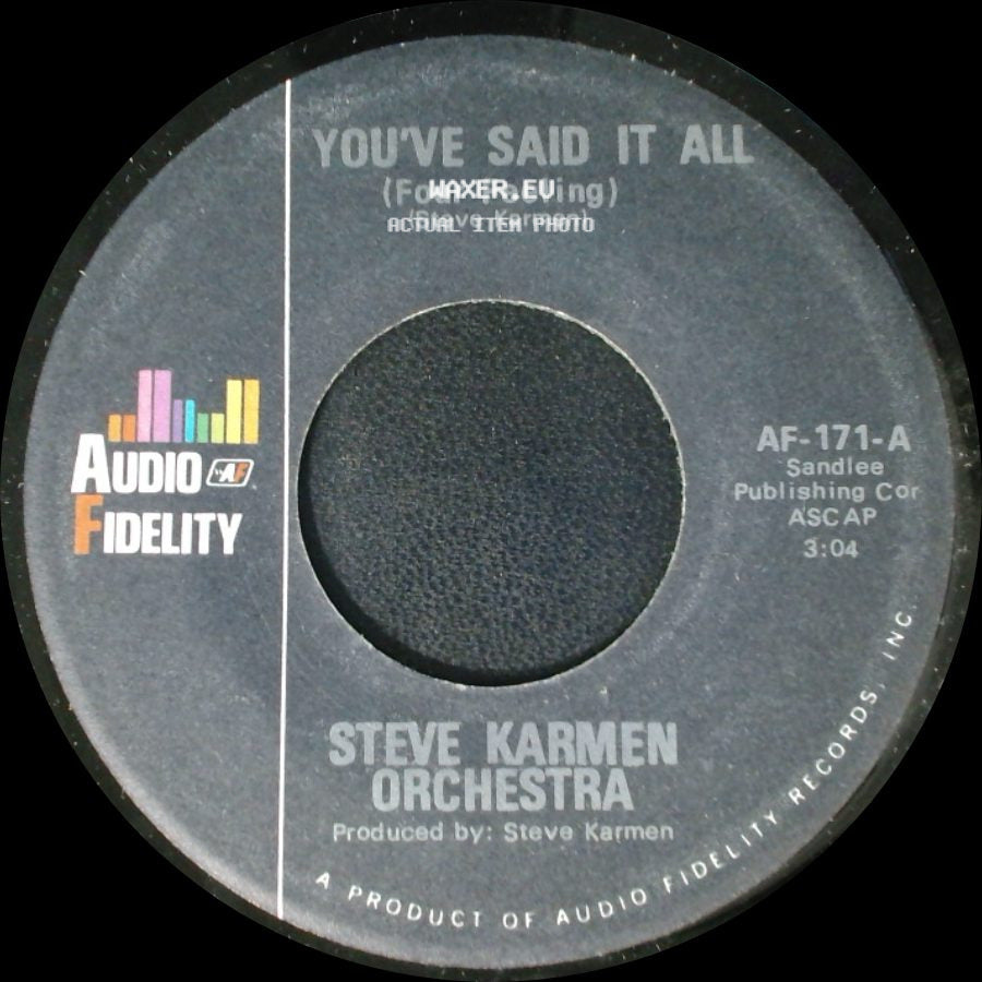 Steve Karmen Orchestra - You've Said It All (Four Feeling) / You've Said It All (Tuba Version) side A