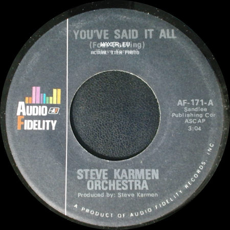 Steve Karmen Orchestra - You've Said It All (Four Feeling) / You've Said It All (Tuba Version) side A