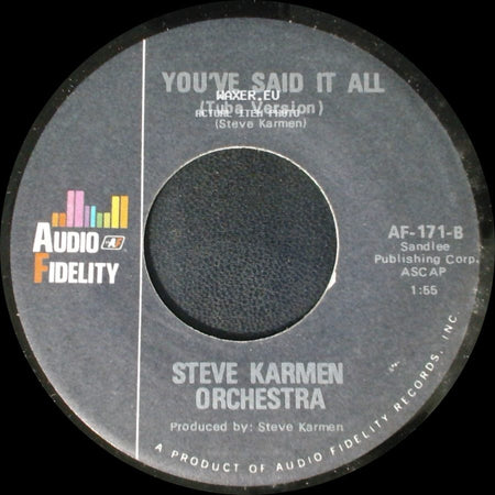 Steve Karmen Orchestra - You've Said It All (Four Feeling) / You've Said It All (Tuba Version) side B