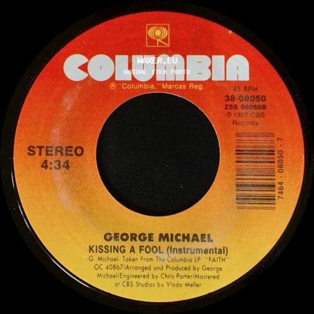 George Michael - Kissing A Fool (Instrumental) / Kissing A Fool side A