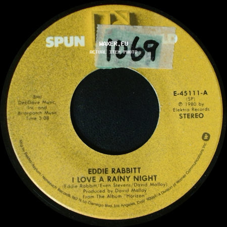 Eddie Rabbitt - I Love A Rainy Night / Gone Too Far side A