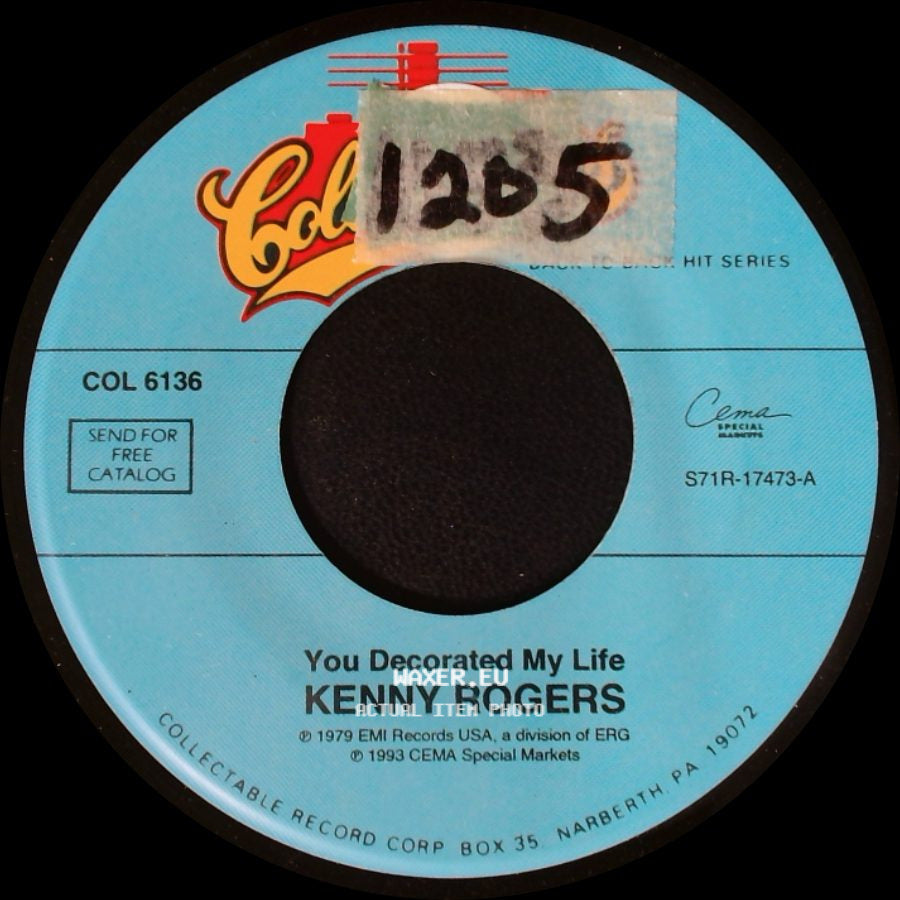 Kenny Rogers - You Decorated My Life / Lady side A