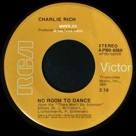 Charlie Rich - No Room To Dance / I Don't See Me In Your Eyes Anymore side A