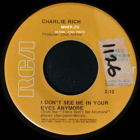 Charlie Rich - No Room To Dance / I Don't See Me In Your Eyes Anymore side B
